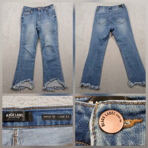 Black Label C'est Toi Style CT8071 Jeans Size 11 W31 Frayed Hem Flare Blue EUC